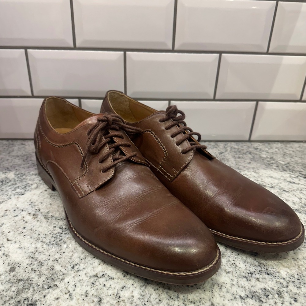 Johnston & Murphy Brown Leather Oxford Dress Shoes Mens Sz 11.5